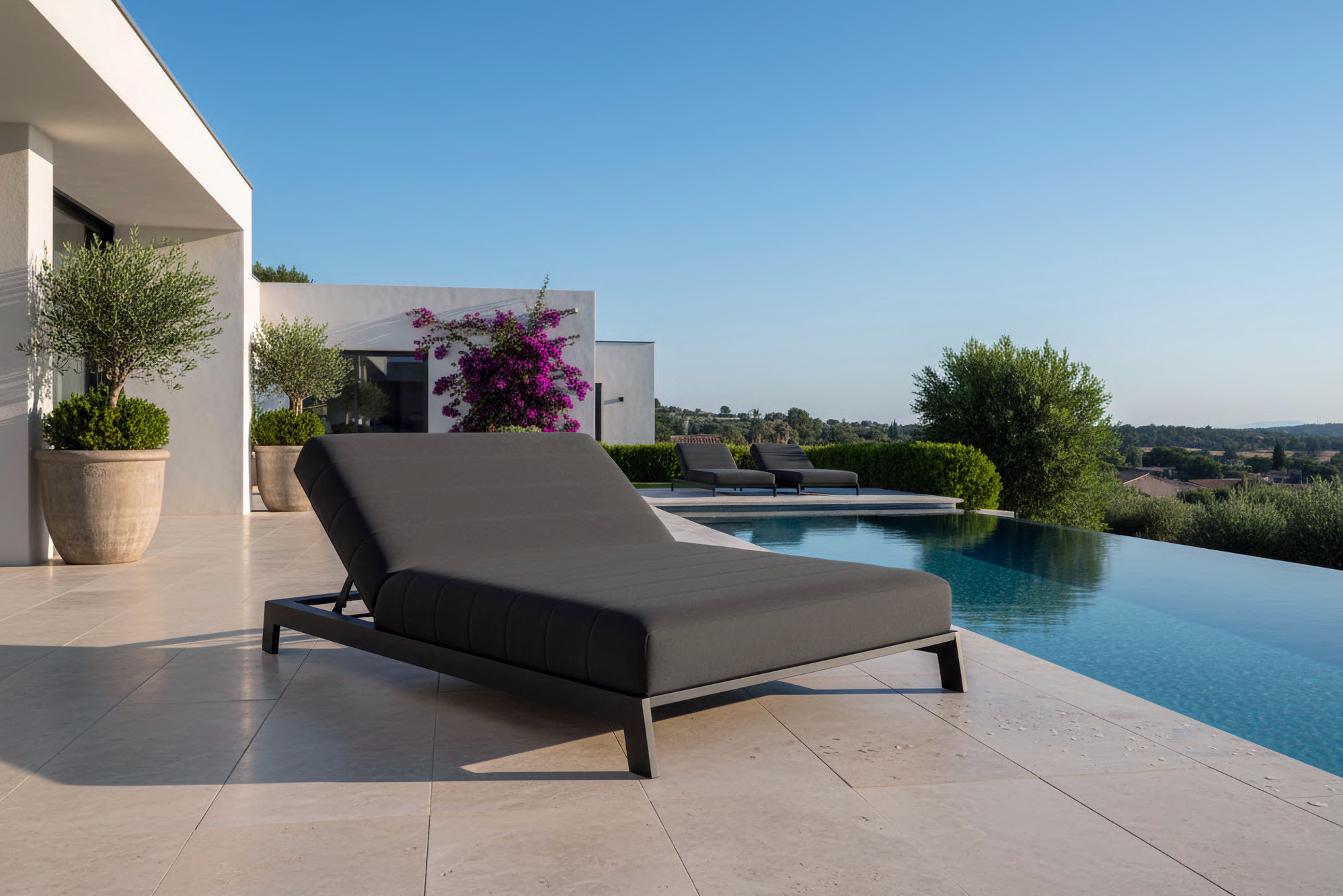 Flow Grey Jewel ligbed in Sunbrella-textiel