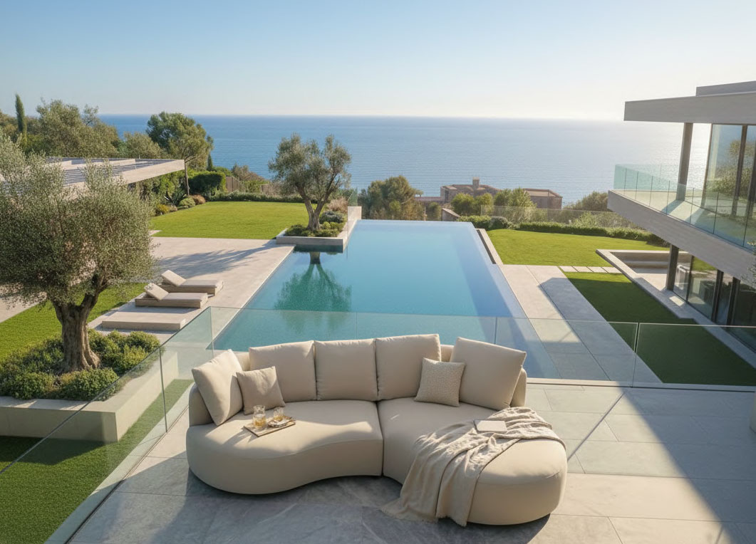 Flow Serra chaise in Sunbrella-textiel