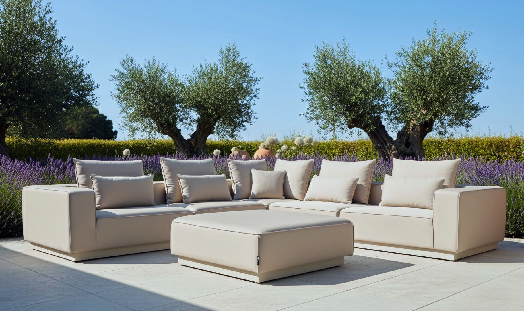 Flow Velora modulaire loungebank in Sunbrella-textiel